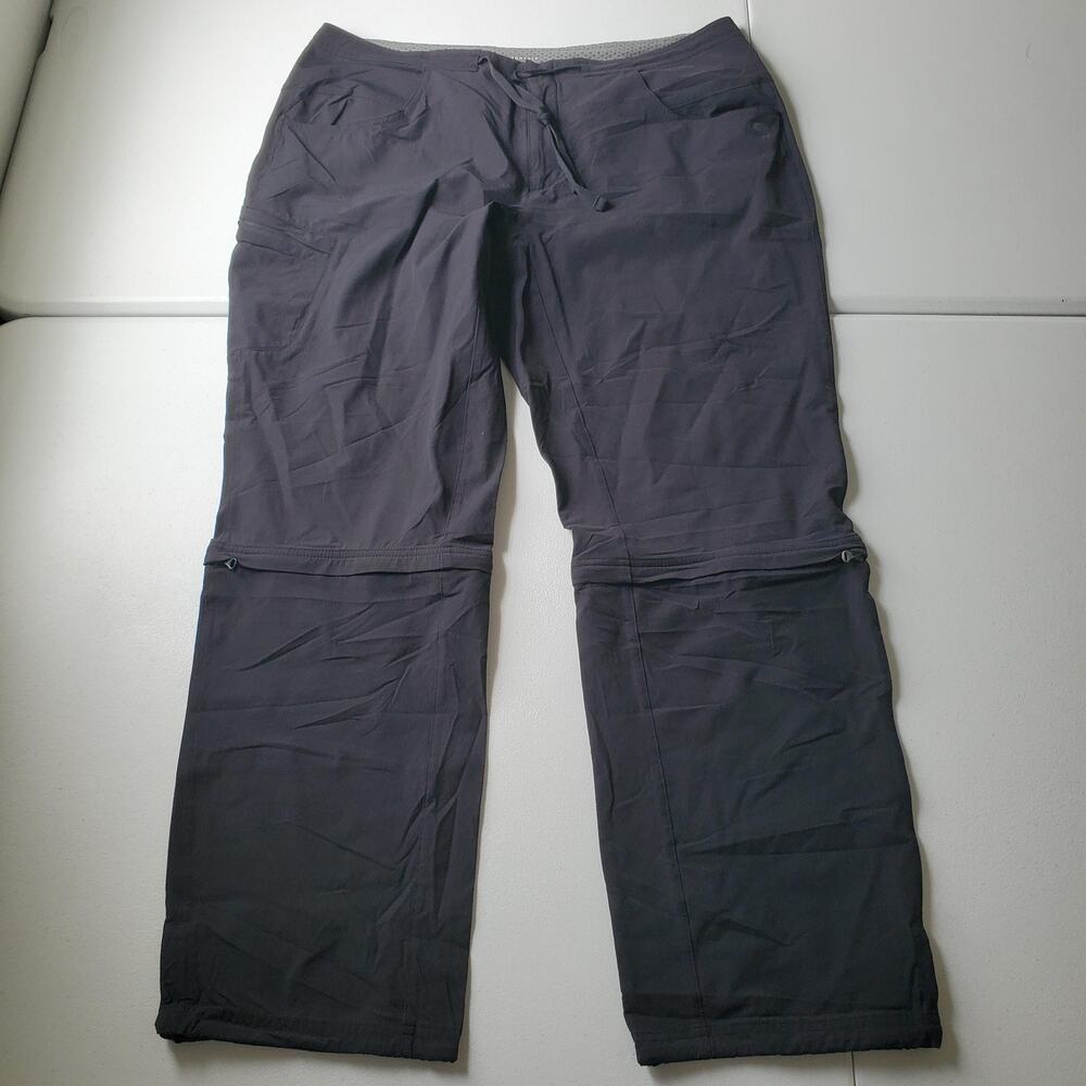 Mountain Hardwear Pants Womens 14/30 Gray Convertible Hiking Zip Off Stretch
